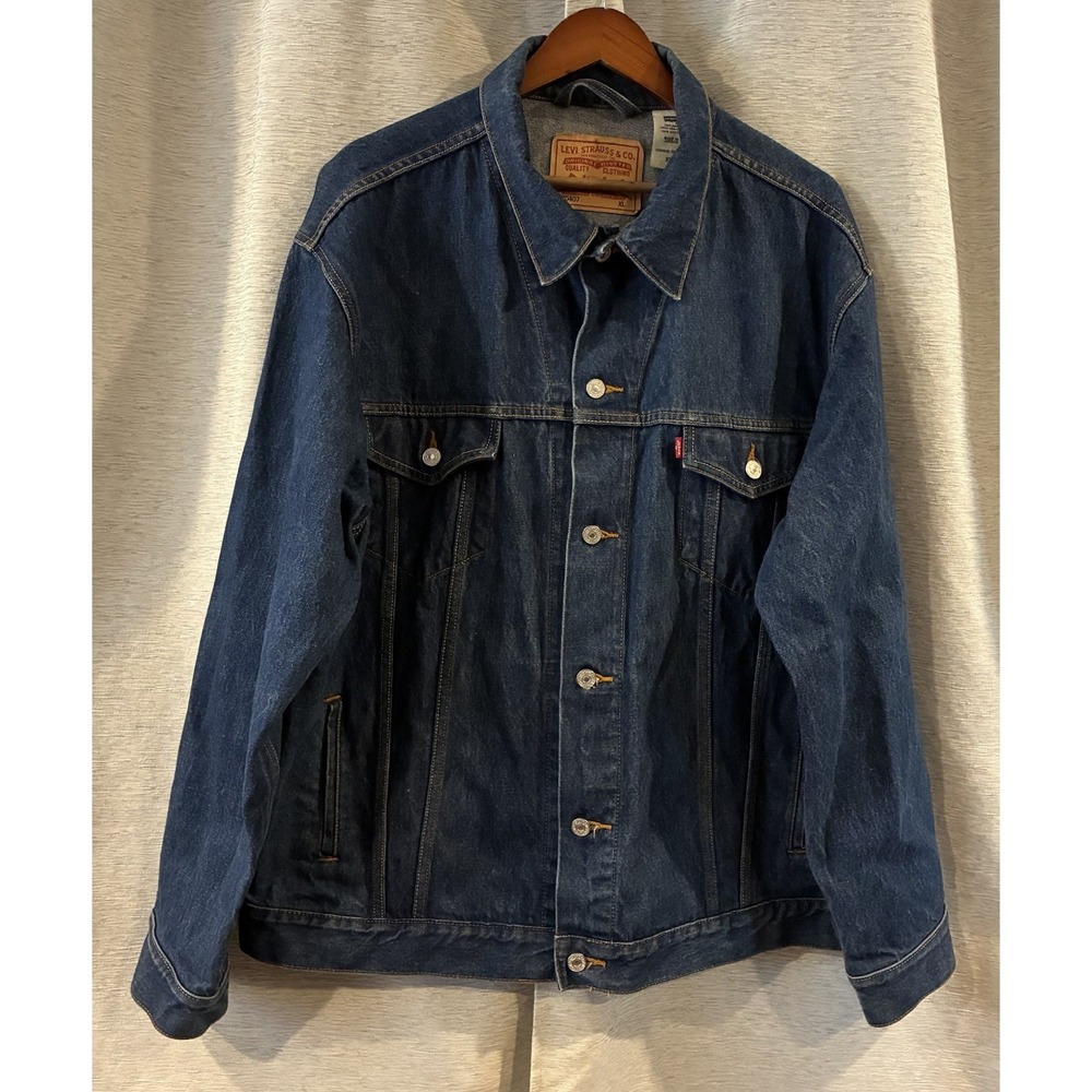 Levis Denim Jacket Oversize Adult Blue Standard Casual Jean Trucker Mens XL